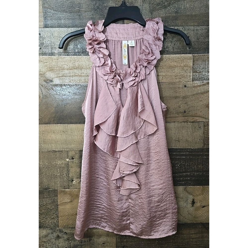 Adiva Pink Ruffled Top Women Small Coquette Money Fairycore Romance Boho